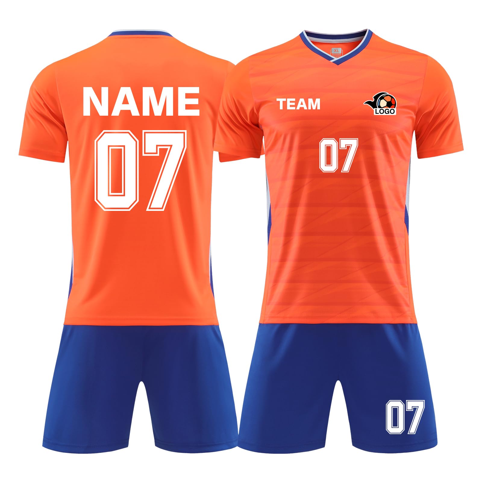 LAIFU Custom Soccer Jersey, Personalized Name,Team Name/Number/Logo Soccer Jersey Orange