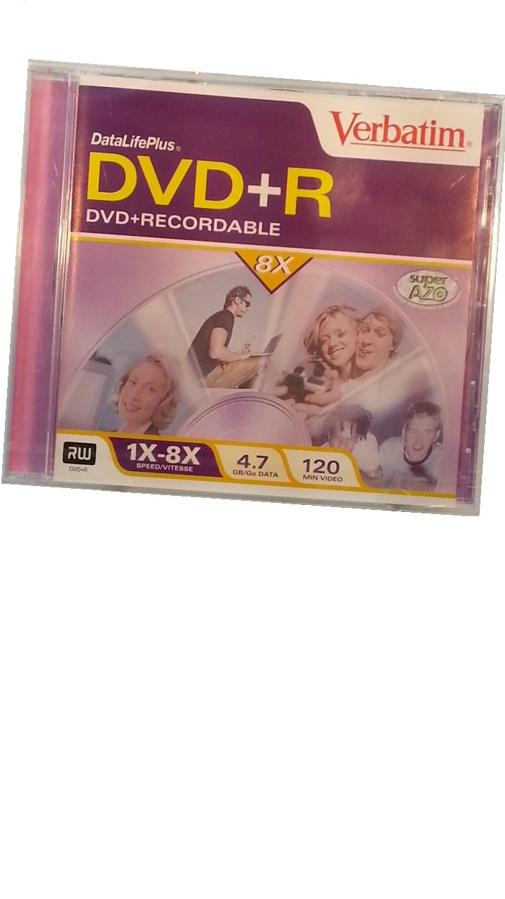 Verbatim DVD+R 4.7GB 8X DATALIFE +-Branded W/JC 1PK (94799)