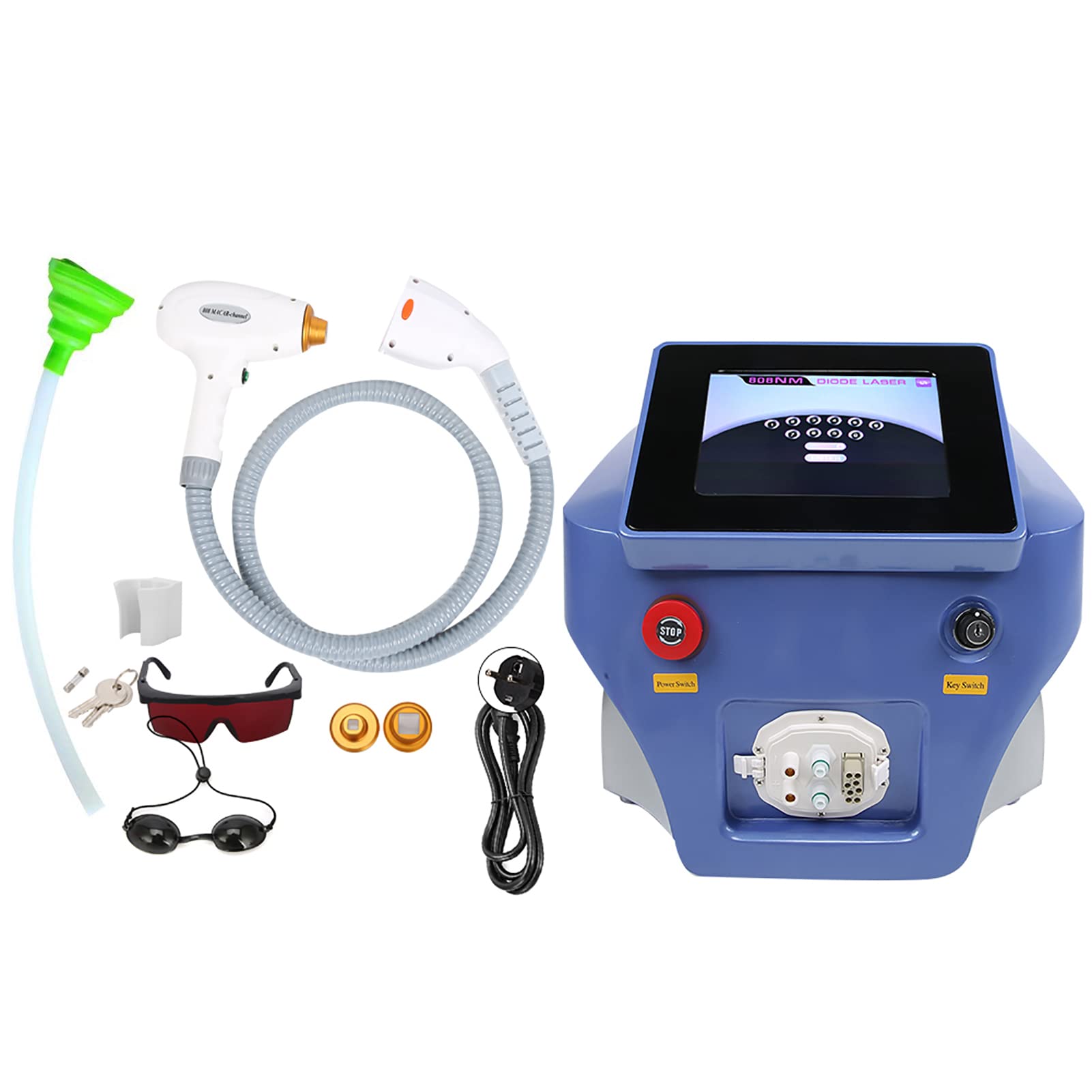 Macchina per la Depilazione, Epilatore Facciale Professionale per il Corpo con 3 Lunghezze D'onda, Macchina per la Depilazione Permanente con Laser a Diodi 808 per Donne e Uomini