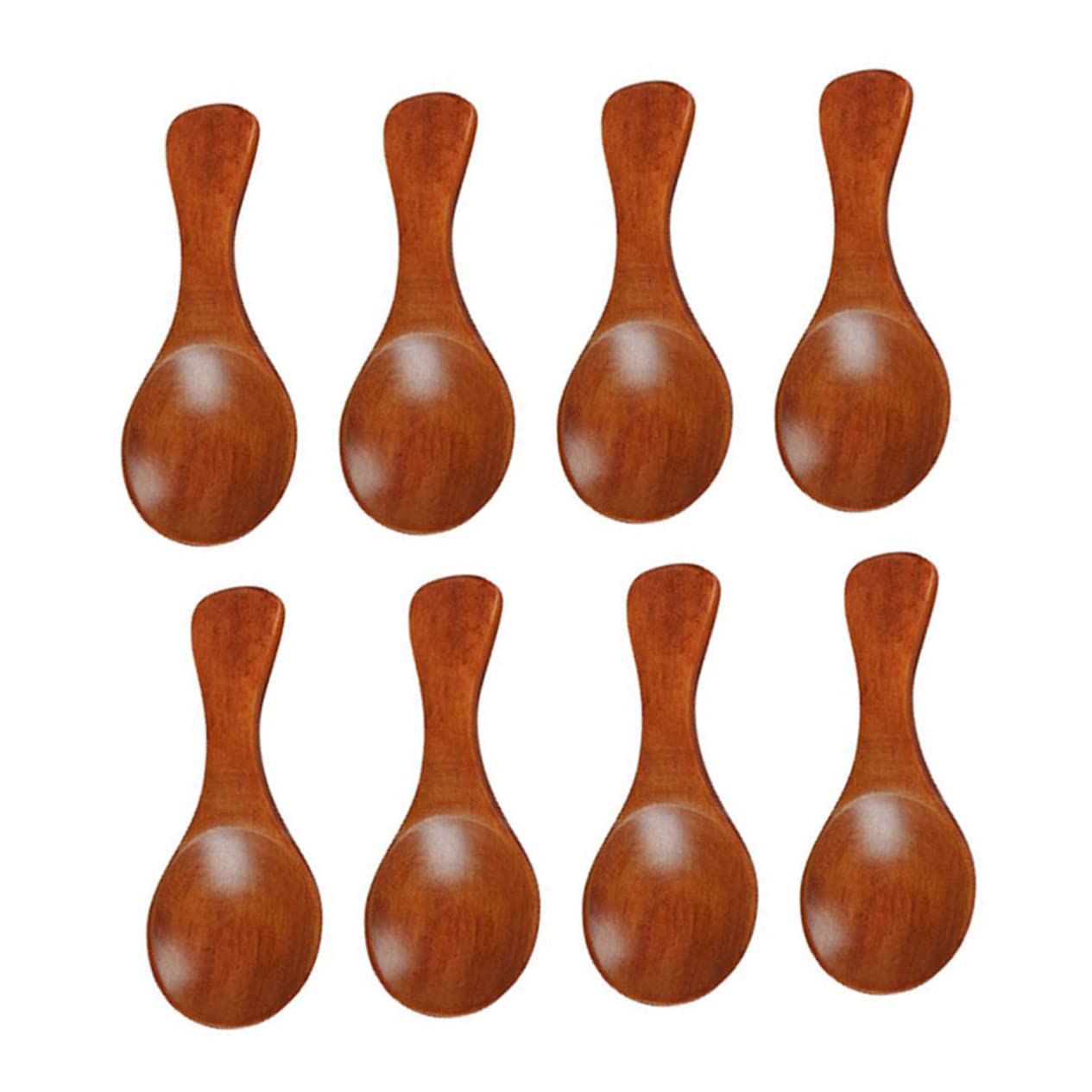 FUNOMOCYA 8 Pcs Wooden Spoon Coffee Spoon Powder Spoon Short Handle Sugar Spoon Ice Cream Spoon Spoons