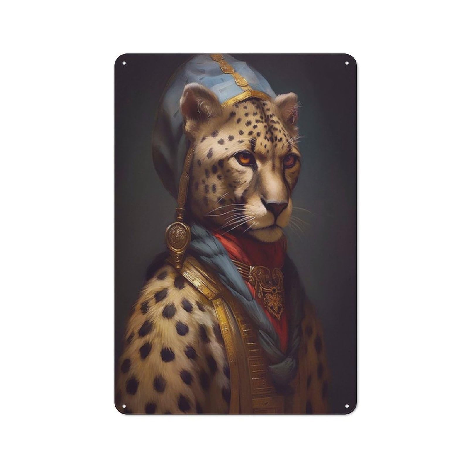 Junmoney Cheetah Rustic Tin Sign 30X20cm For Living Room Or Hallway, Suited To Living Room Decor Lovers