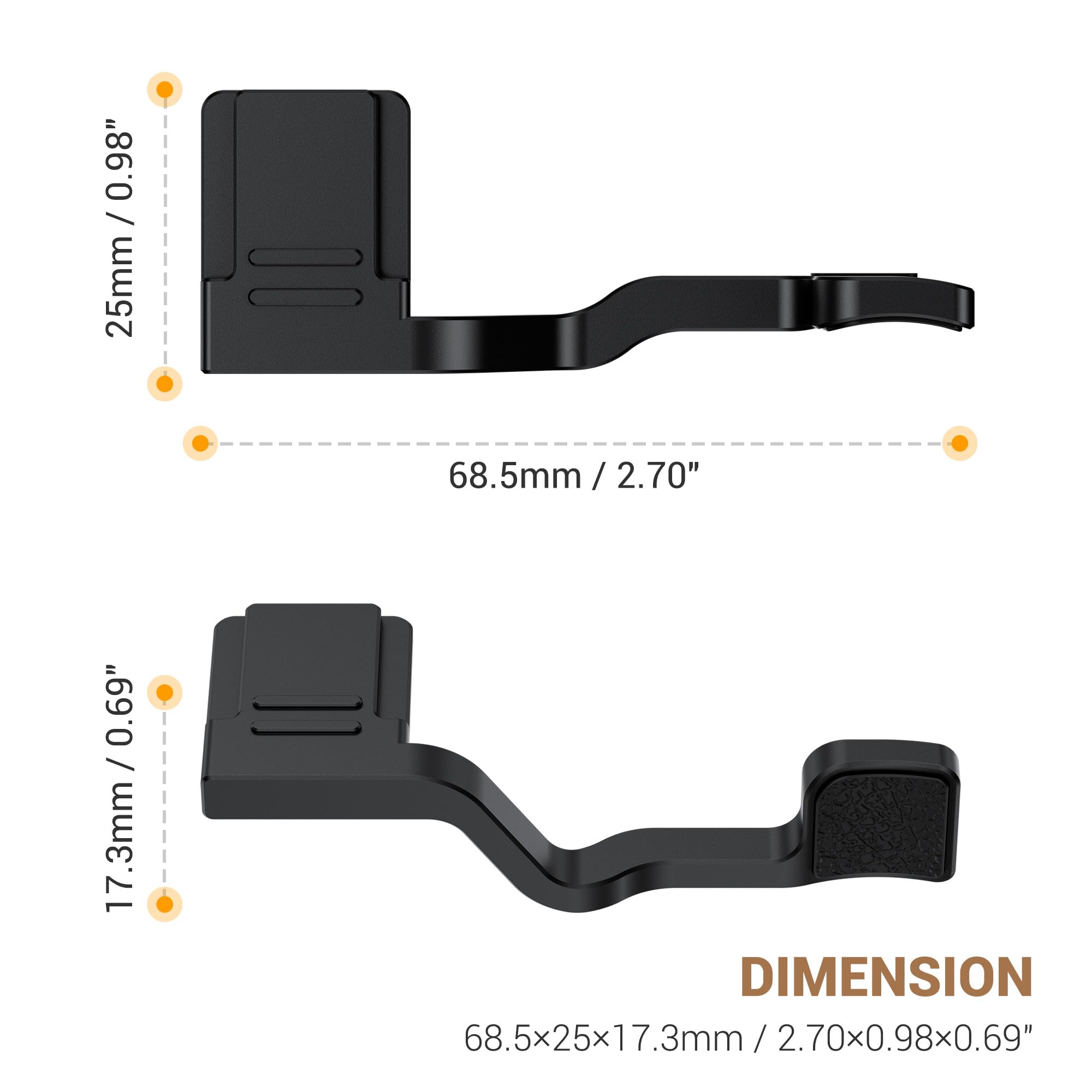 JJC Poignée en métal pour Appareil Photo Fujifilm X-T30III X-T30II X-T30 X-T20 X-T10, Support de Pouce amélioré pour Prise de Vue à Une Main