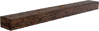Northbeam 60" Distressed Hardwood Fireplace Mantel Shelf - Easy French Cleat Install, 150lbs Capacity Wall Beam