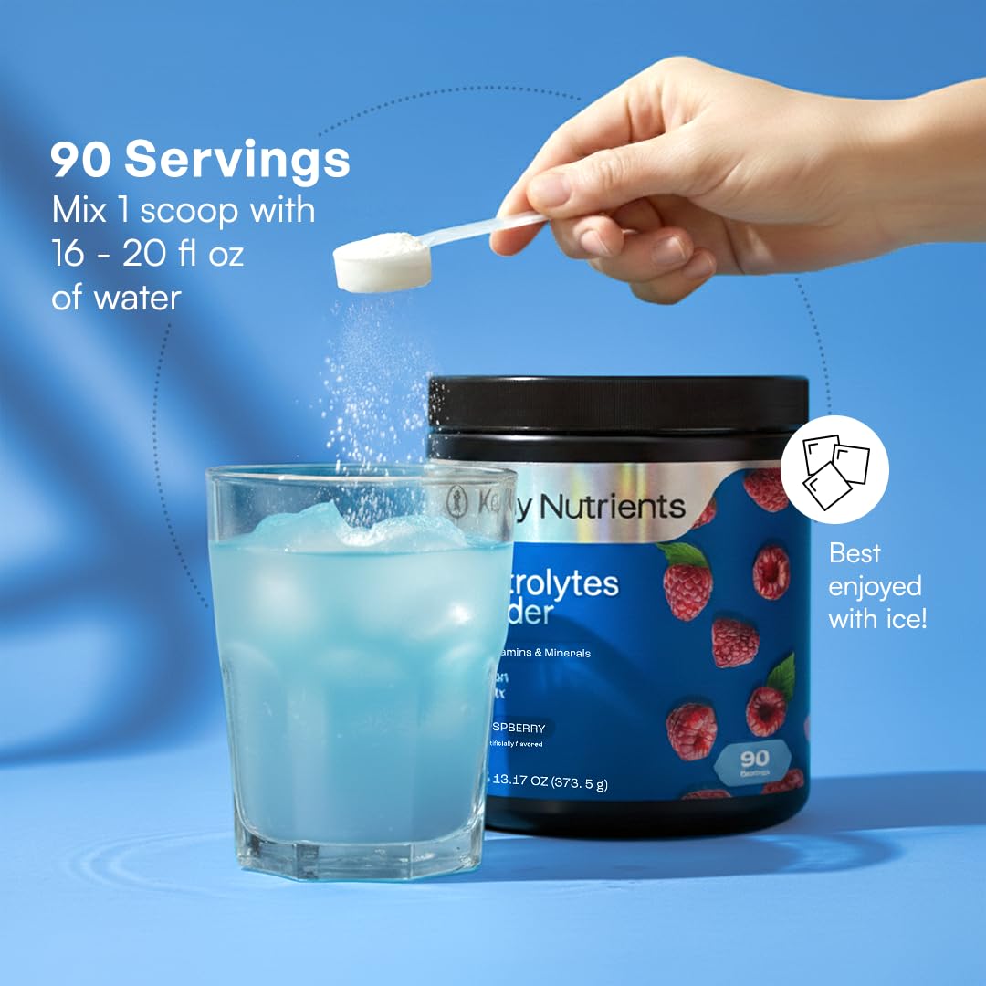KEY NUTRIENTS Multivitamin Electrolytes Powder, Blue Raspberry, 90 Servings — Amazon image 6