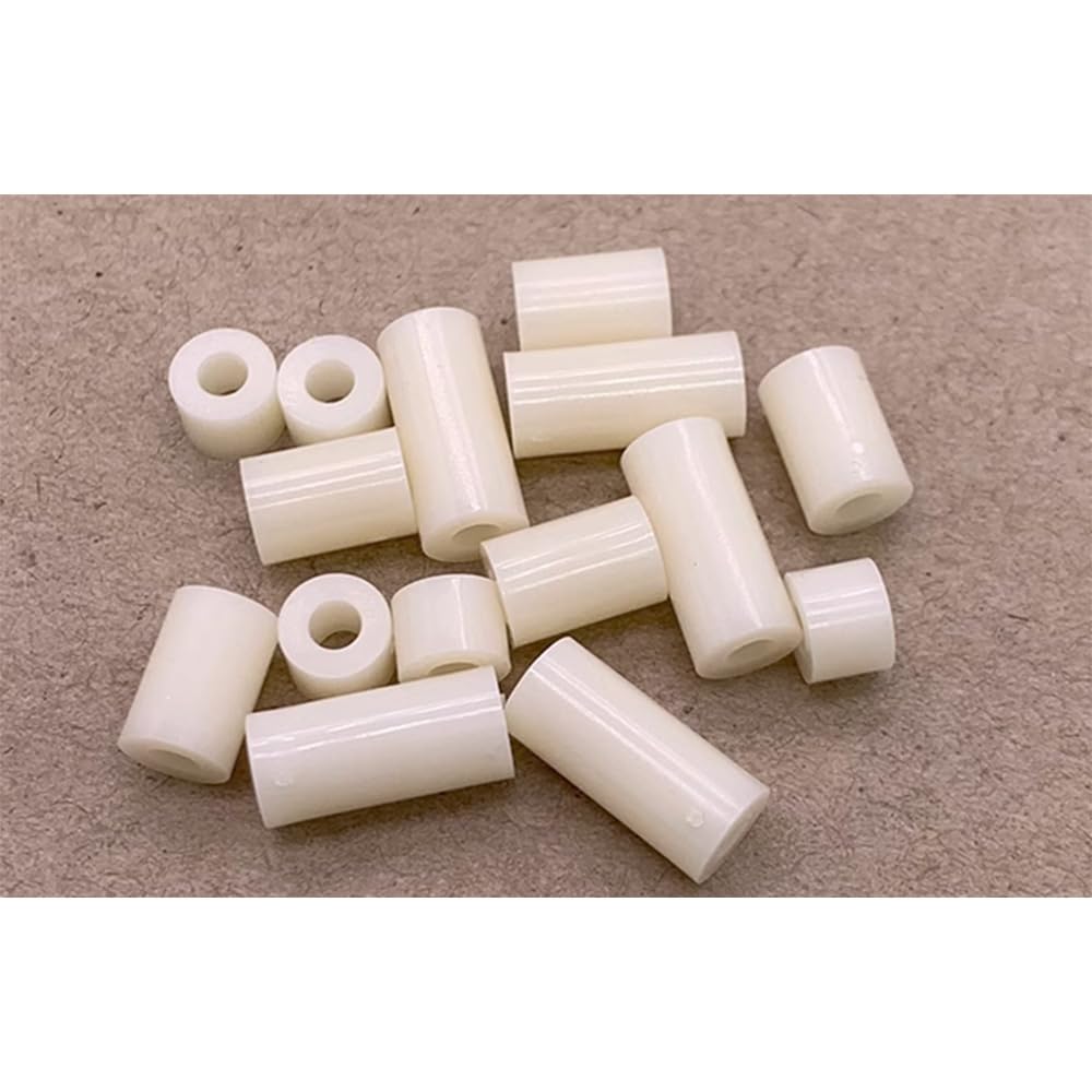 200 Stück, M3 M4, weiß, ABS-Nylon, rund, ohne Gewinde, Abstandshalter, Abstandshalter(20mm,M4)