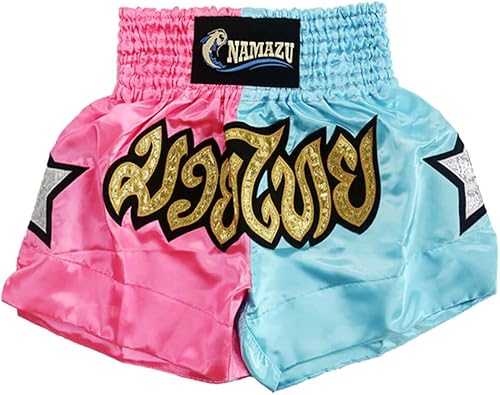 NAMAZU Pantalones cortos Muay Thai para hombres y mujeres, pantalones cortos de kickboxing de alta calidad para gimnasio y boxeo.