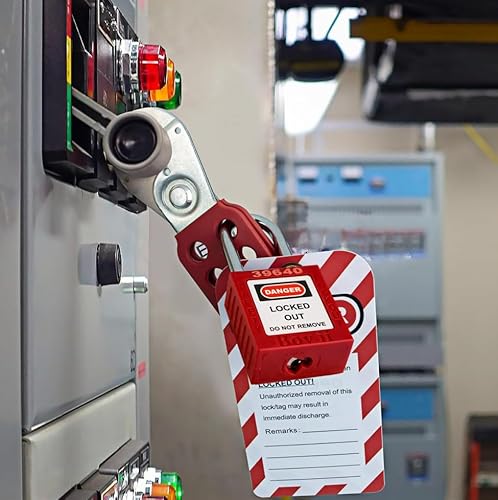 Boviisky 10 fechaduras amarelas com chave, 1 chave por fechadura, compatível com OSHA