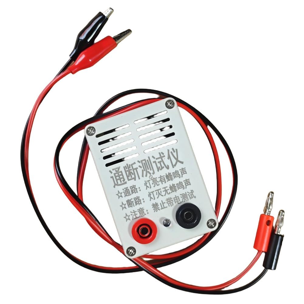 Testeur de continuité, testeur de fil, vérificateur de câble, alarme sonore 9 V, indicateur visuel LED, pour électricien, réparation de bricolage, blanc