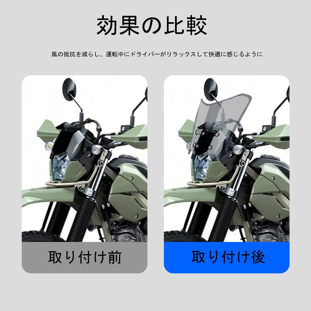 ウインドスクリーン（スモーク）　KLX230系（シェルパなど）2025モデル対応 Amazon | FOR KLX 230 KLX230 シェルパ 2025オートバイ冒険フロント