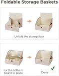 StorageWorks Closet Storage Bins, Trapezoid Organizer Box for Shelves, Fabric Clothes Bin, Foldable Organizing Baskets with Handles, Small, Brown and Beige, 3-Pack