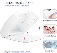 Vista 6 de Lámpara de uñas LED UV de 66 W, luz UV inalámbrica recargable profesional para uñas de gel, 5 ajustes de temporizador, luz de uñas de gel, secadora