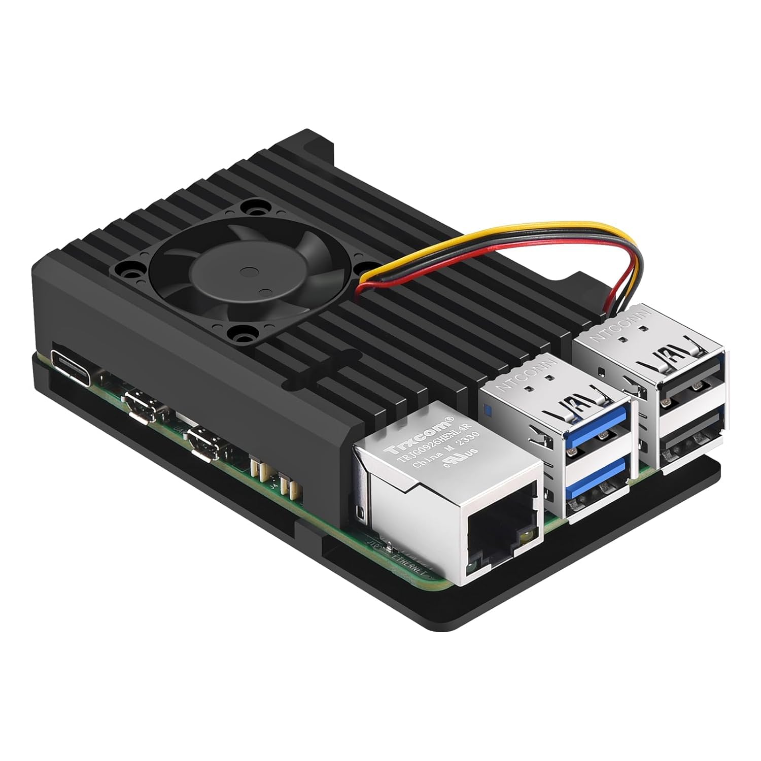 IDUINO Raspberry Pi 5 Case, iUniker Raspberry Pi 5 Armor Case Metal Case with 4 Pin PWM Cooling Fan Aluminium Alloy, Raspberry Pi 5 Fan, Pi 5 Heatsink for Raspberry Pi 5