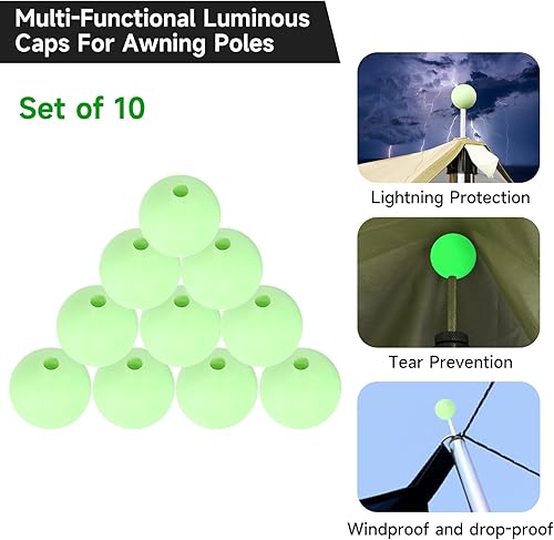 Miniatura 9 de SANLIKE Bastones de lona telescópicos para tienda, postes de aluminio de 96 pulgadas, poste extensible para toldo, refugio, camping, senderismo,