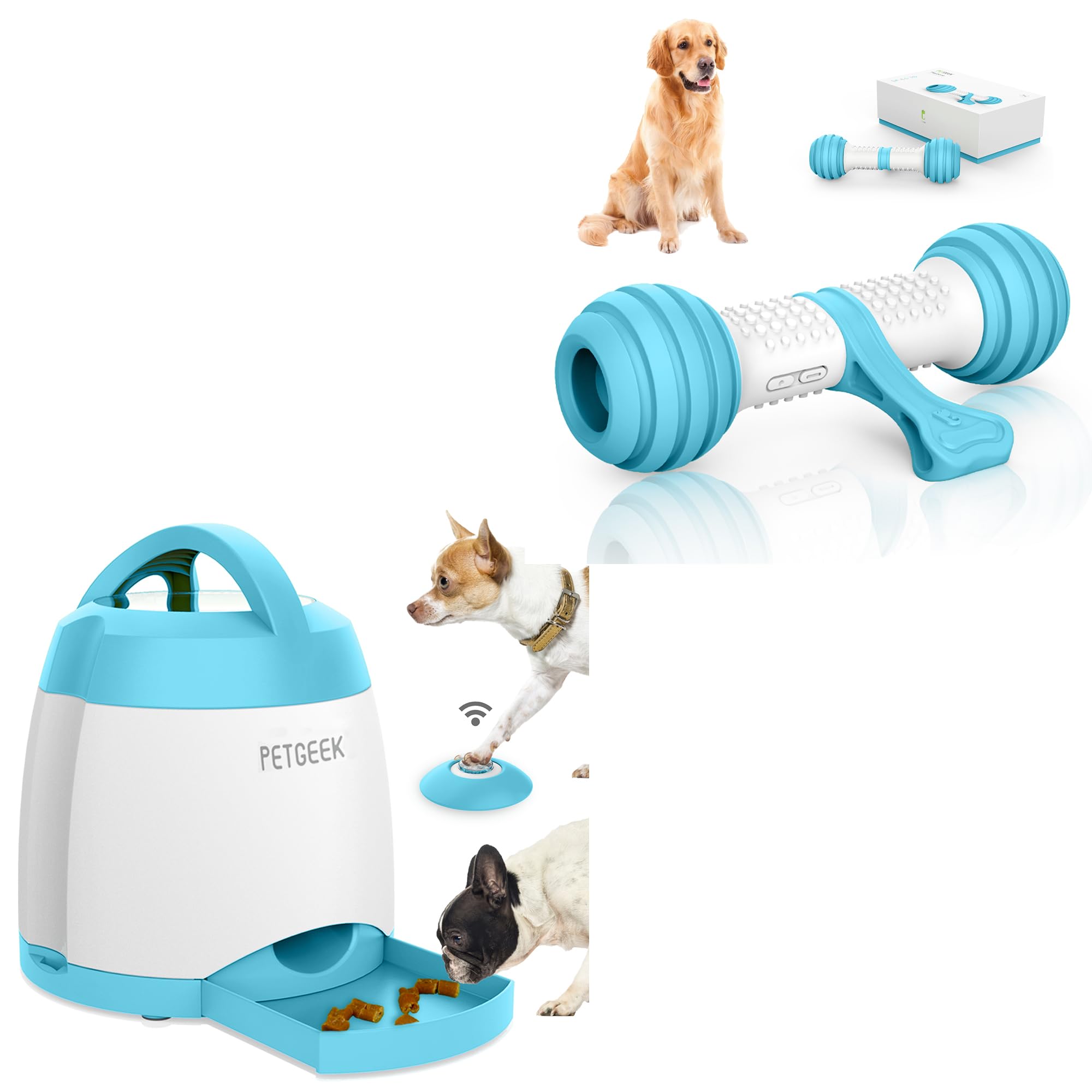 PETGEEK Treat Dispenser Dog Toys Electronic Dog Bones