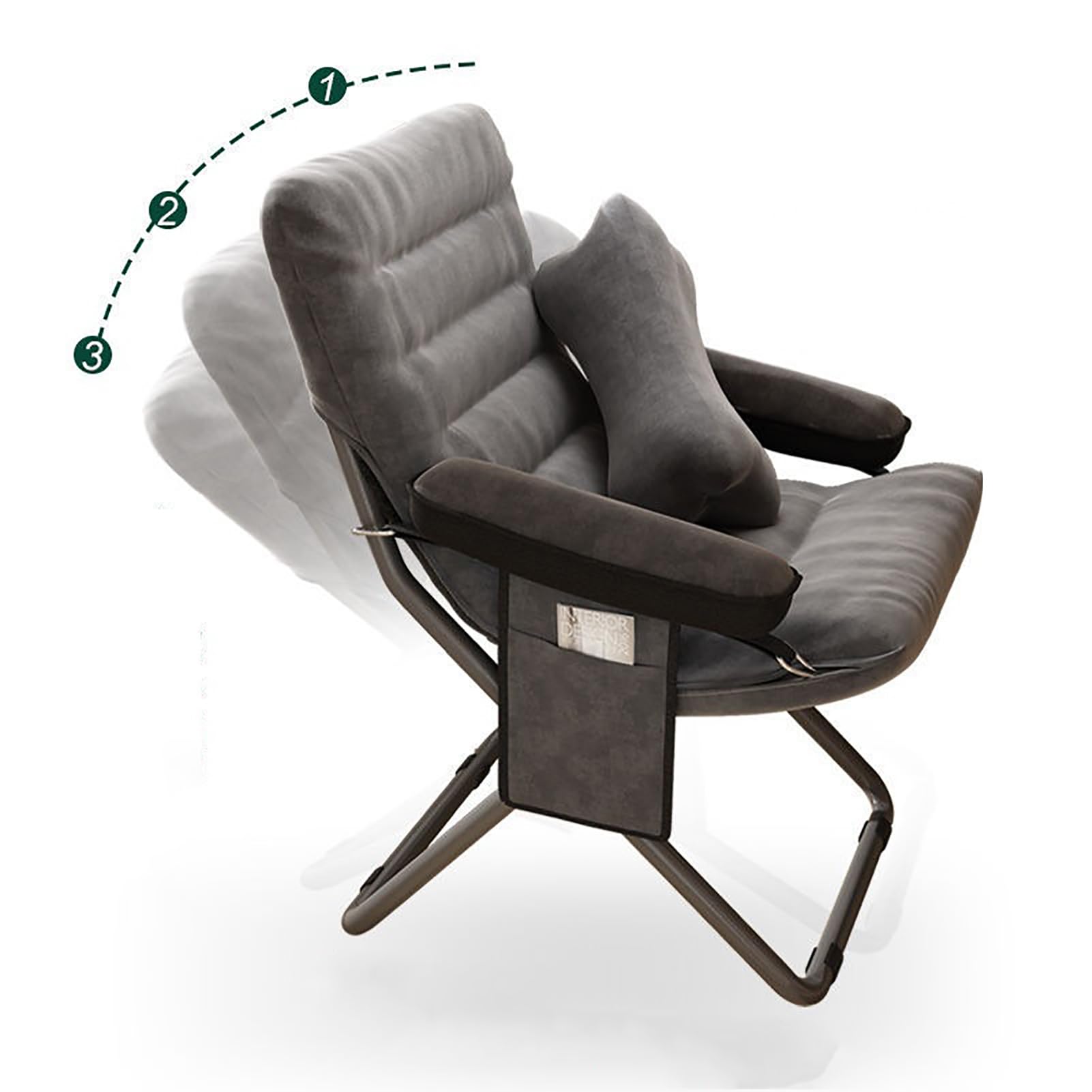 Silla Perezosa con Otomano Y Reposabrazos, Sillón Plegable Moderno, Sofá Reclinable Silla De Ocio con Reposapiés para Sala De Estar, Dormitorio, Oficina,B
