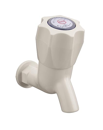 Axtry Pack Of 2 Mak ABS Plastic Water Tap/Plastic Bib Cock/Routing Tap for Water Outlet/Washing Kitchen Sink Tap/Bathroom Bibcock for Hot & Cold Water/Basins Cock (1/2 Inch  15mm) (Ivory)