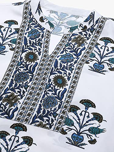Image of Vaamsi Polyester Printed Kurta Palazzo Dupatta Set (PKSKD1012 XL White)
