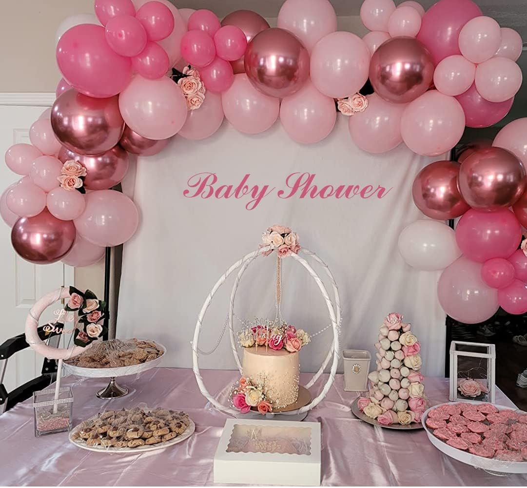 Luftballons Rosa Set,60 Stück Luftballons Rosa und Weiss Helium Luftballons mit Bändern für Hochzeit Geburtstag Mädchen Babyparty Dekorationen