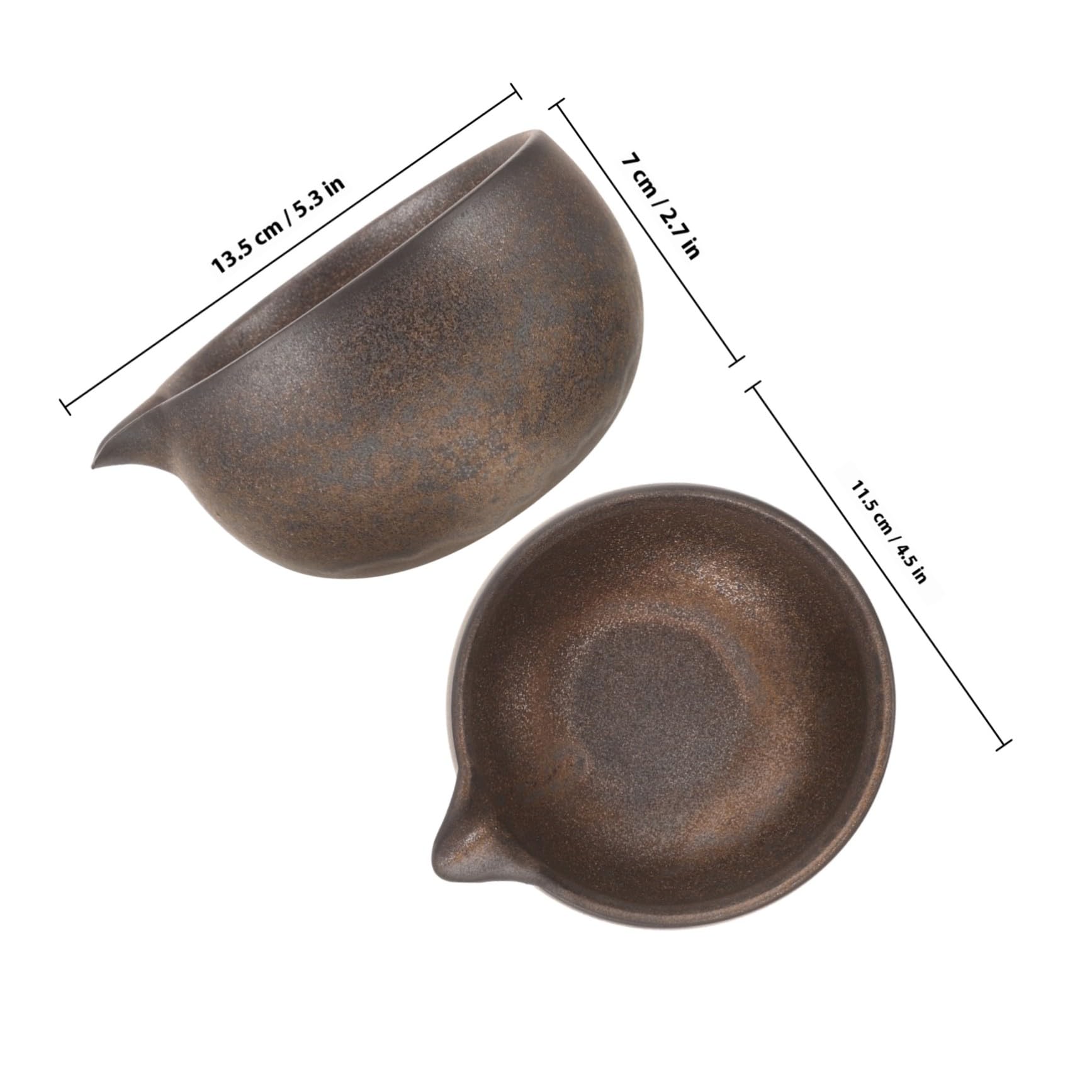 Ciotola Matcha Ceramica Nera con Beccuccio, Resistente e Facile da Versare, Stile Giapponese Tradizionale per Cerimonia del Tè e Uso Quotidiano