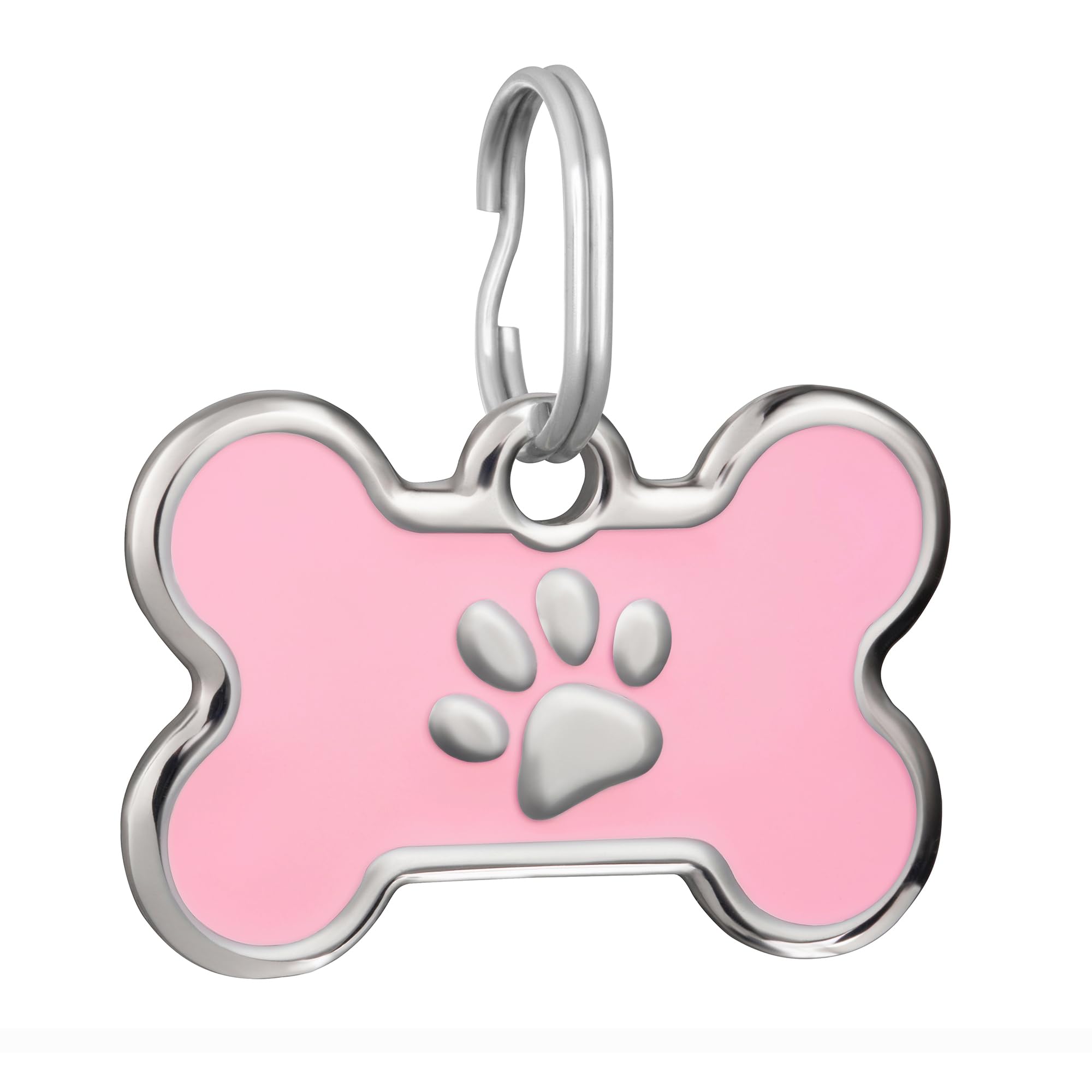 CoolDogs Stainless Steel Enamel Pet ID Tags for Dogs and Cats, Personalized Dog Tags, Cat Tags, Dog Name Tag, Cat Name Tag with Custom Engraved ID on The Back Side (Pink, Small)