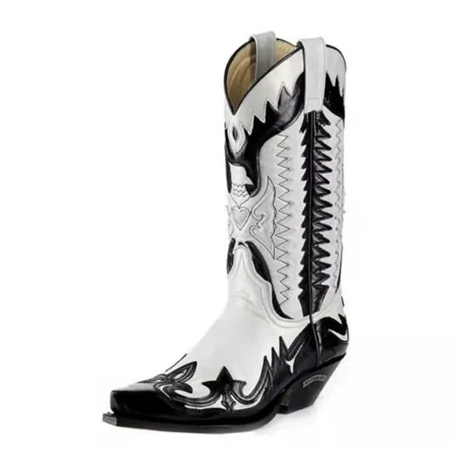 Botas Cowboy Botas de Hombre Vaquero Cuero Moda Motocicleta tacón Medio Casual