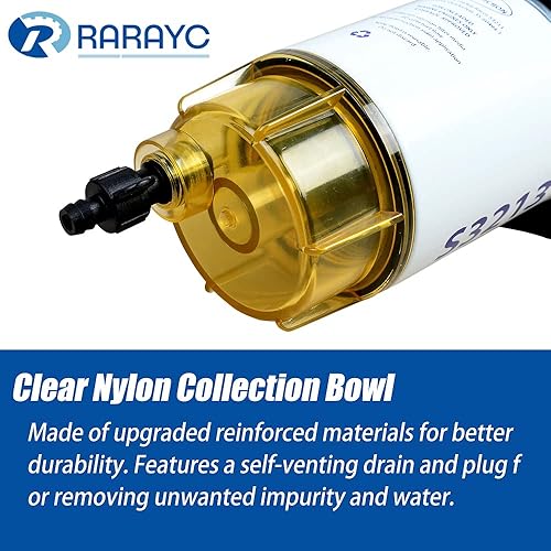 Miniatura 4 de S3213 Filtro de combustible Separador de agua de repuesto para motor fuera de borda marino Mercury con púas de 38 pulgadas x 14 pulgadas NPT