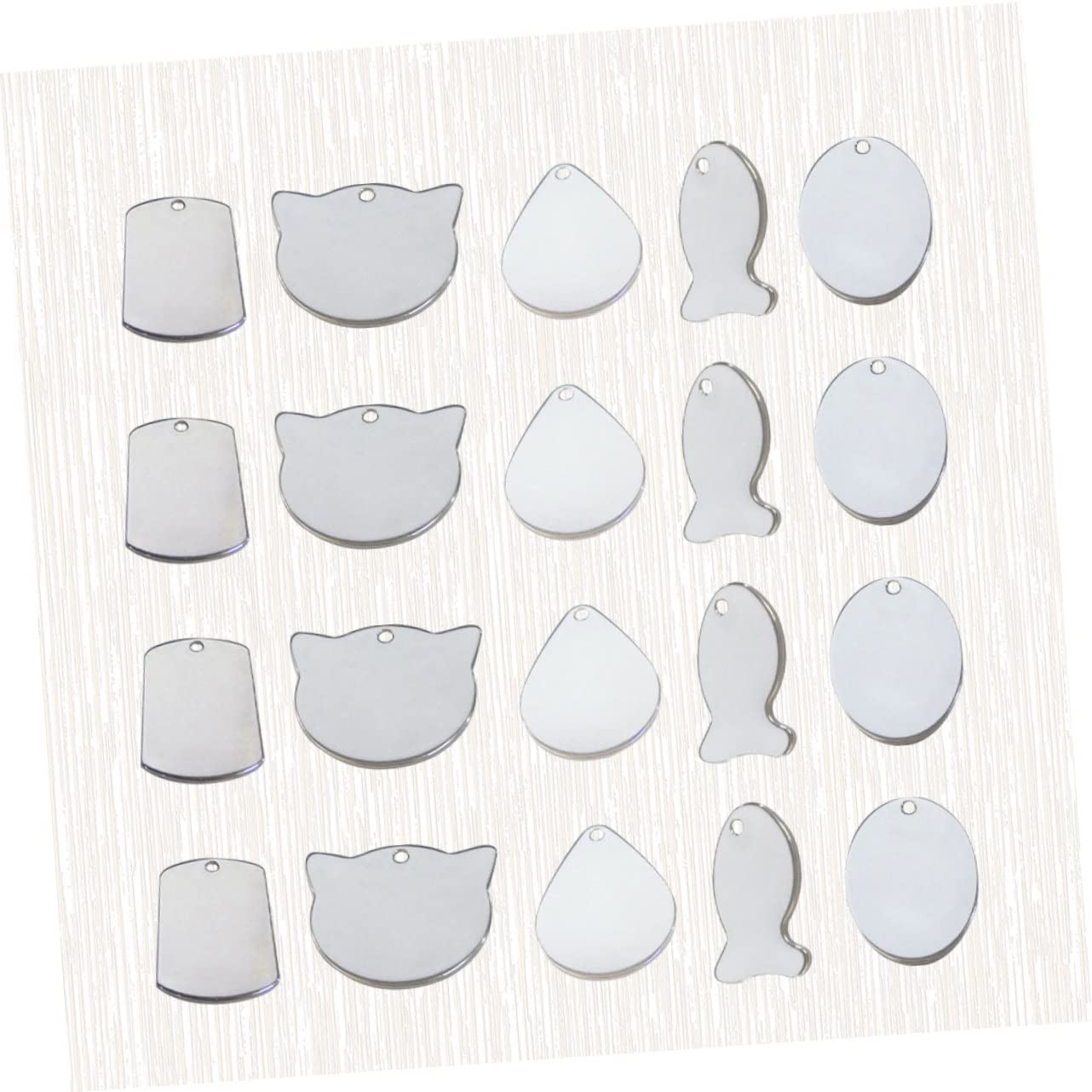 Hemobllo 50piezas Etiquetas Inoxidable Para Perros Colgantes De Cadena Diy Nombre y Dirección Resistentes Oxidación Diseño