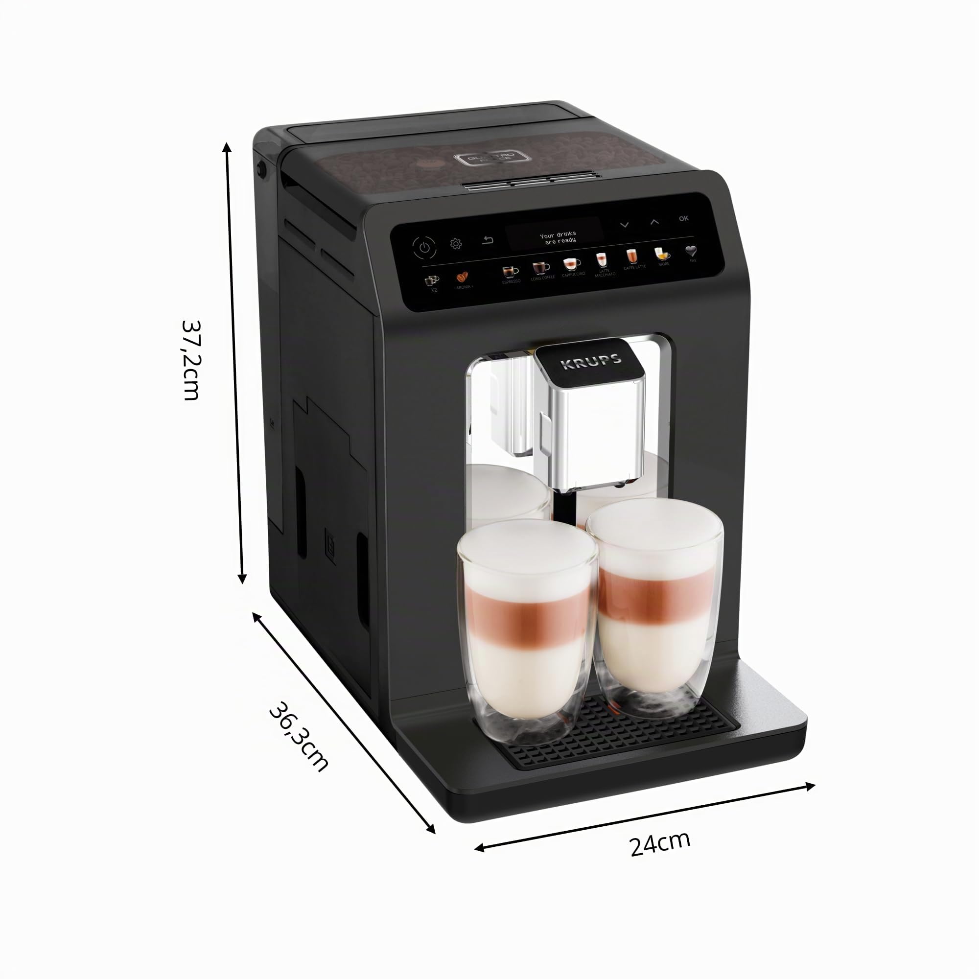 Krups EA895N10 Evidence One - Macchina da caffè automatica, 1450W, Grigio (Meteor Graphit)