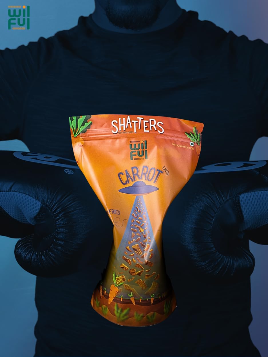 Wilful Shatters Air-Fried Carrot Chips, 80g, Natural Seasoning, No Additives 4
