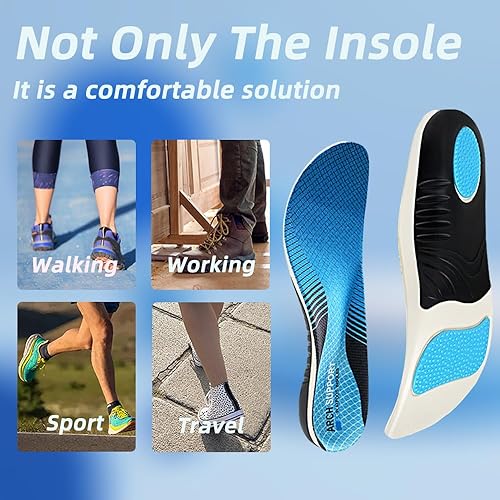 Miniatura 6 de 1 par de insertos de soporte de arco para mujeres y hombres, insertos ortopédicos para pies planos, plantillas para fascitis plantar, plantillas