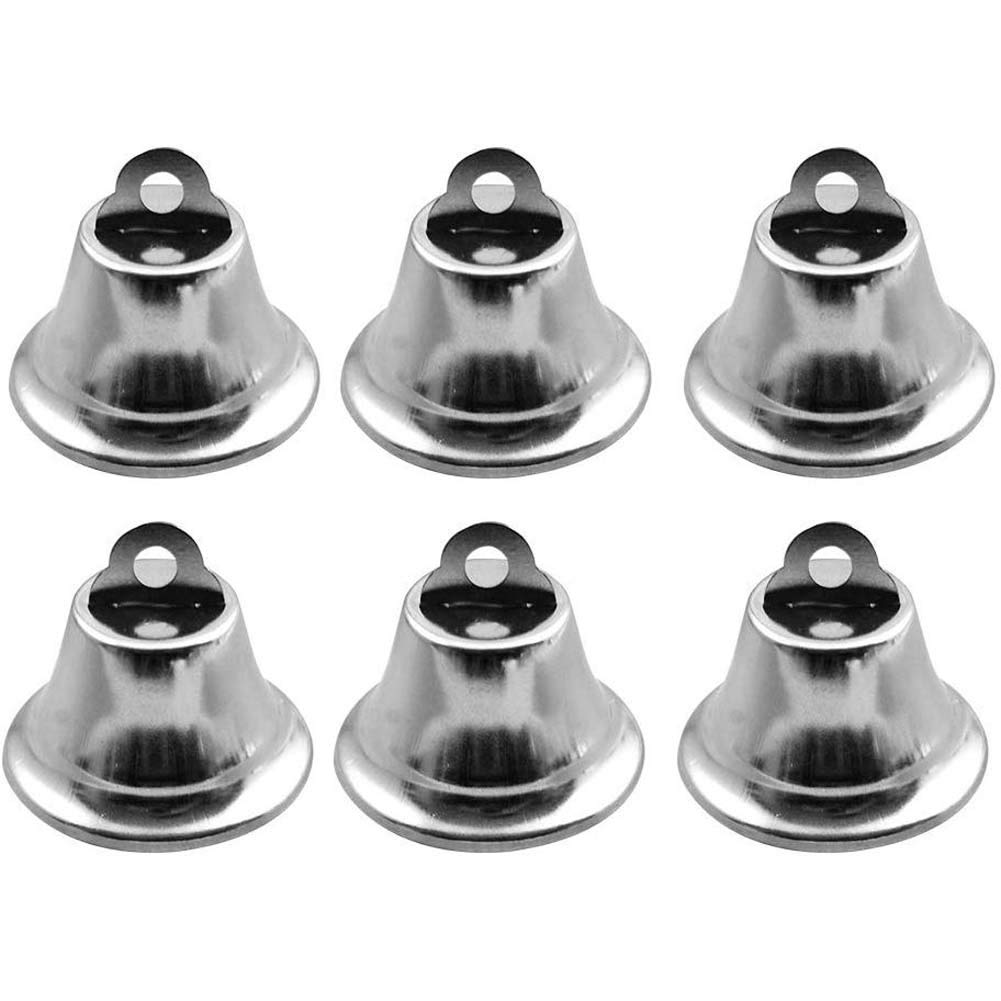 HOMIXES 50PCS Mini Liberty Metal Silver Craft Jingle Bells Wedding Favor Supplies Christmas Festival Decoration, 45MM