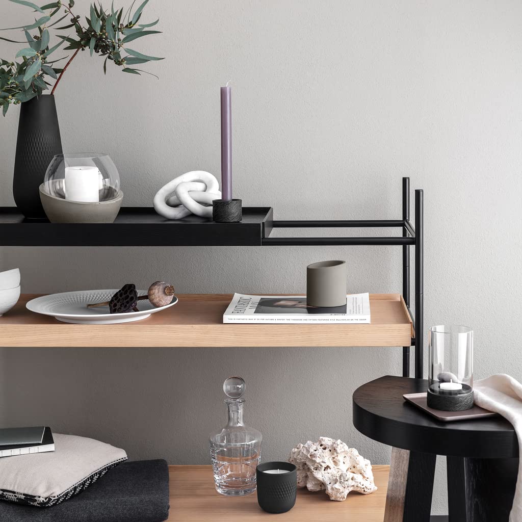 Villeroy & Boch Manufacture Rock Home Kerzenständer 6er Set, Durchmesser: 6,3 cm, Kerzenhalter als Deko & Wohnaccessoires, Keramik, Schwarz