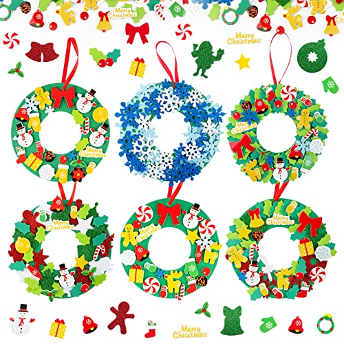 BETESSIN 372Pcs Bastelset Weihnachten Kranz für Kinder 6 Stk....
