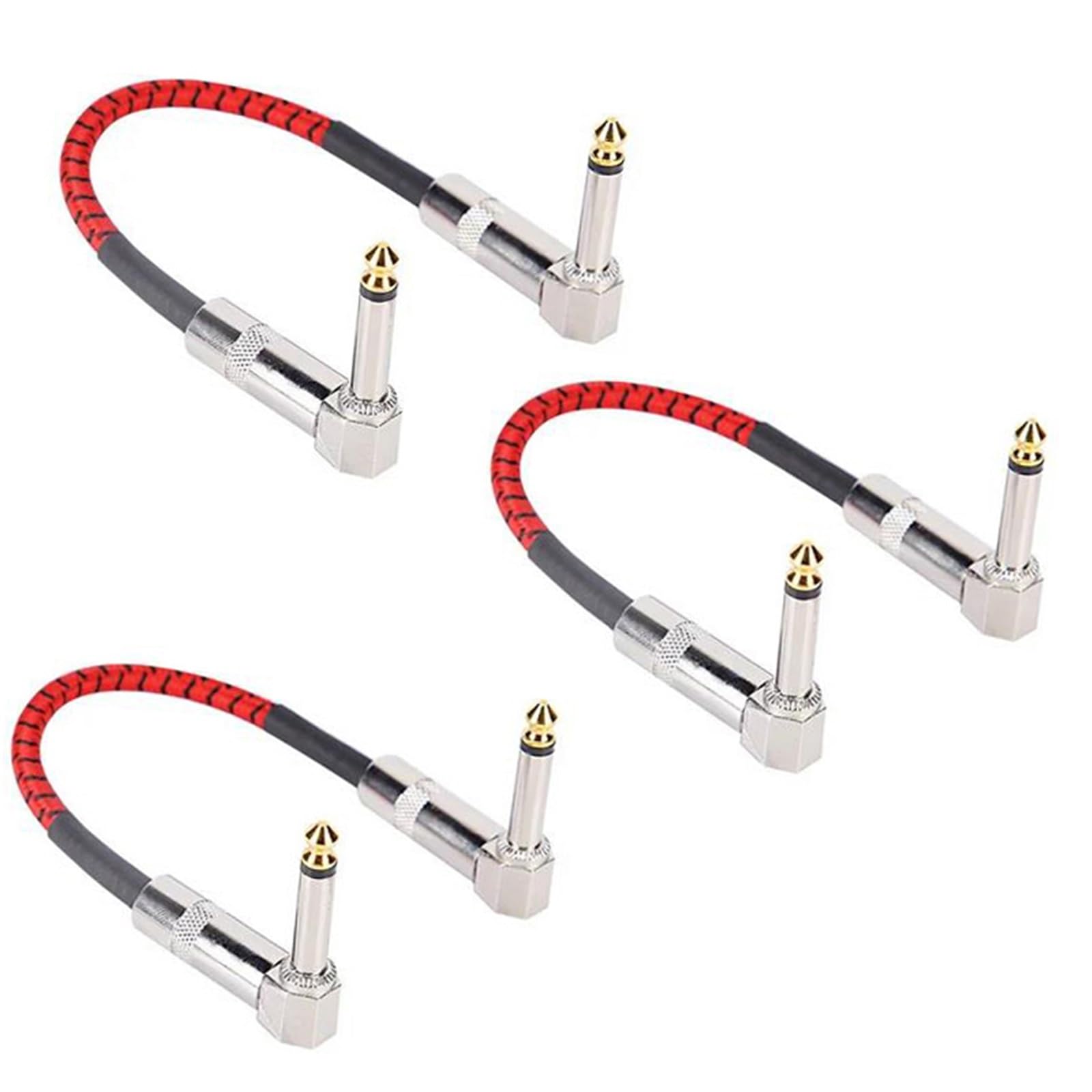 Kabel Do Gitary Kabel Krosowy Pedału Efektów Przewód 6,35 Mm Ekranowany O Niskim Poziomie Hałasu Gitara Elektryczna Pleciony 15/30 Cm Łatwy W Użyciu(Type21)