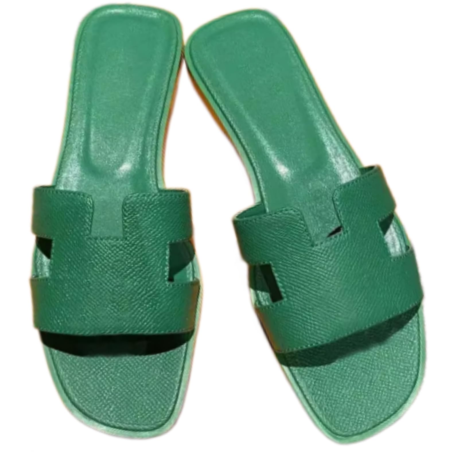 Chanclas Sandalias De Diapositivas Banda H Las Mujeres, Zapatos Planos Soporte Arco, Cuero Cómodas para Uso Diario La Playa Oficina-m-37-european Sizes
