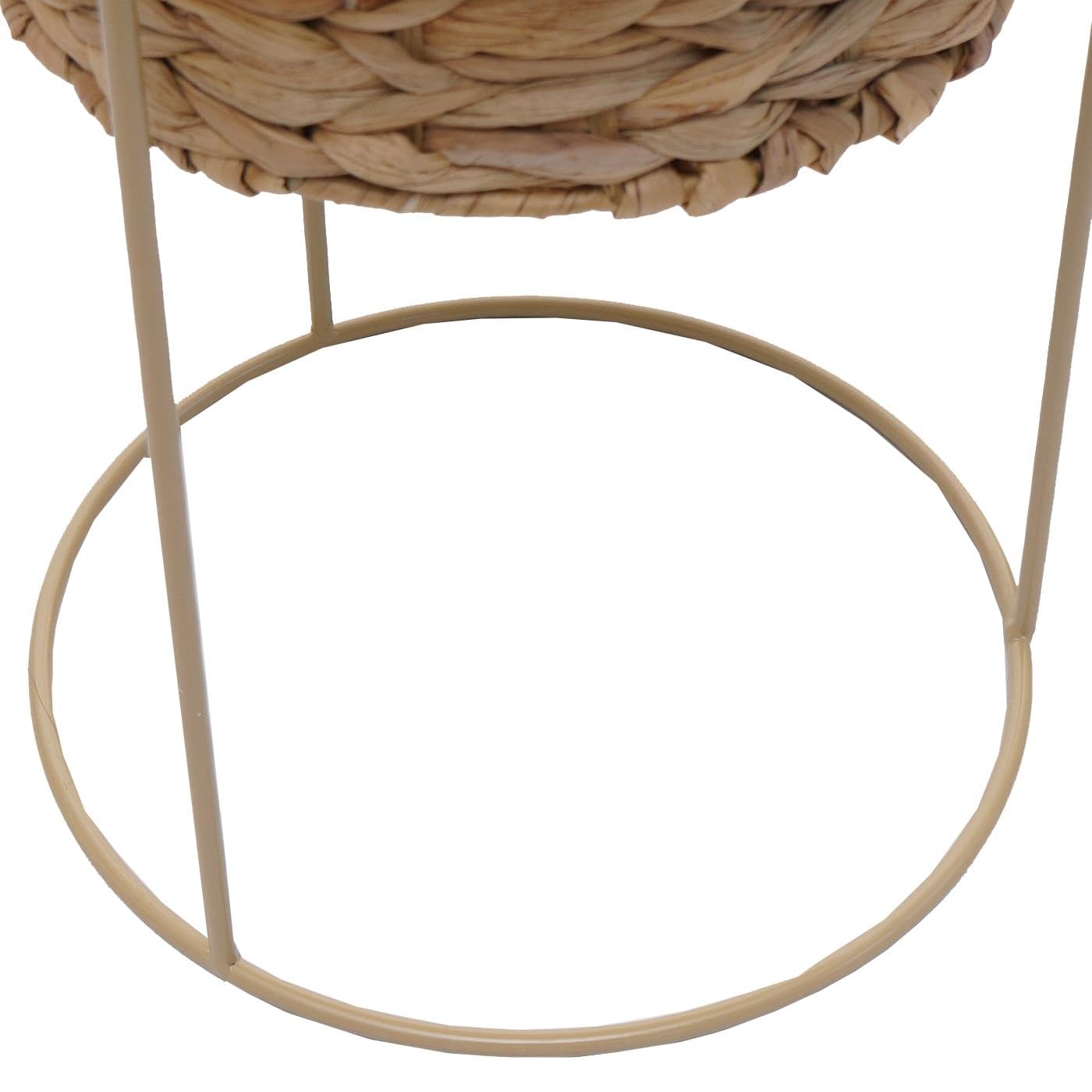 Mendler 2er-Pflanzentopf-Set HWC-Q45 Metall - Natur, Gestell beige | Pflanzkasten, Pflanzkübel, Blumentopf, Wasserhyazinthe