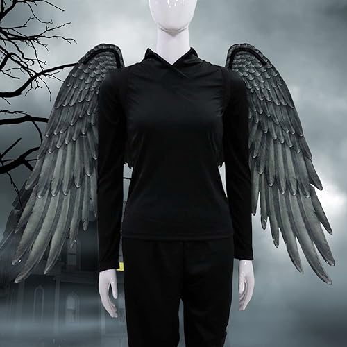 Miniatura 4 de Halloween 3D Angel Devil Big Wing Creative Carnival Cosplay Disfraces Performance Prop alas de plumas para fiestas de Halloween suministros