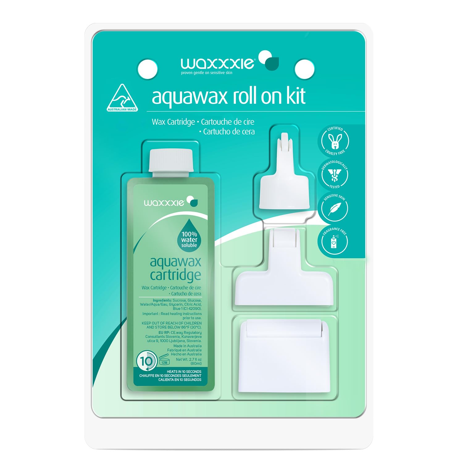 Aqua Roll And Wax Kit 2.7 fl oz 3-in-1 Sugar Water-Soluble Wax