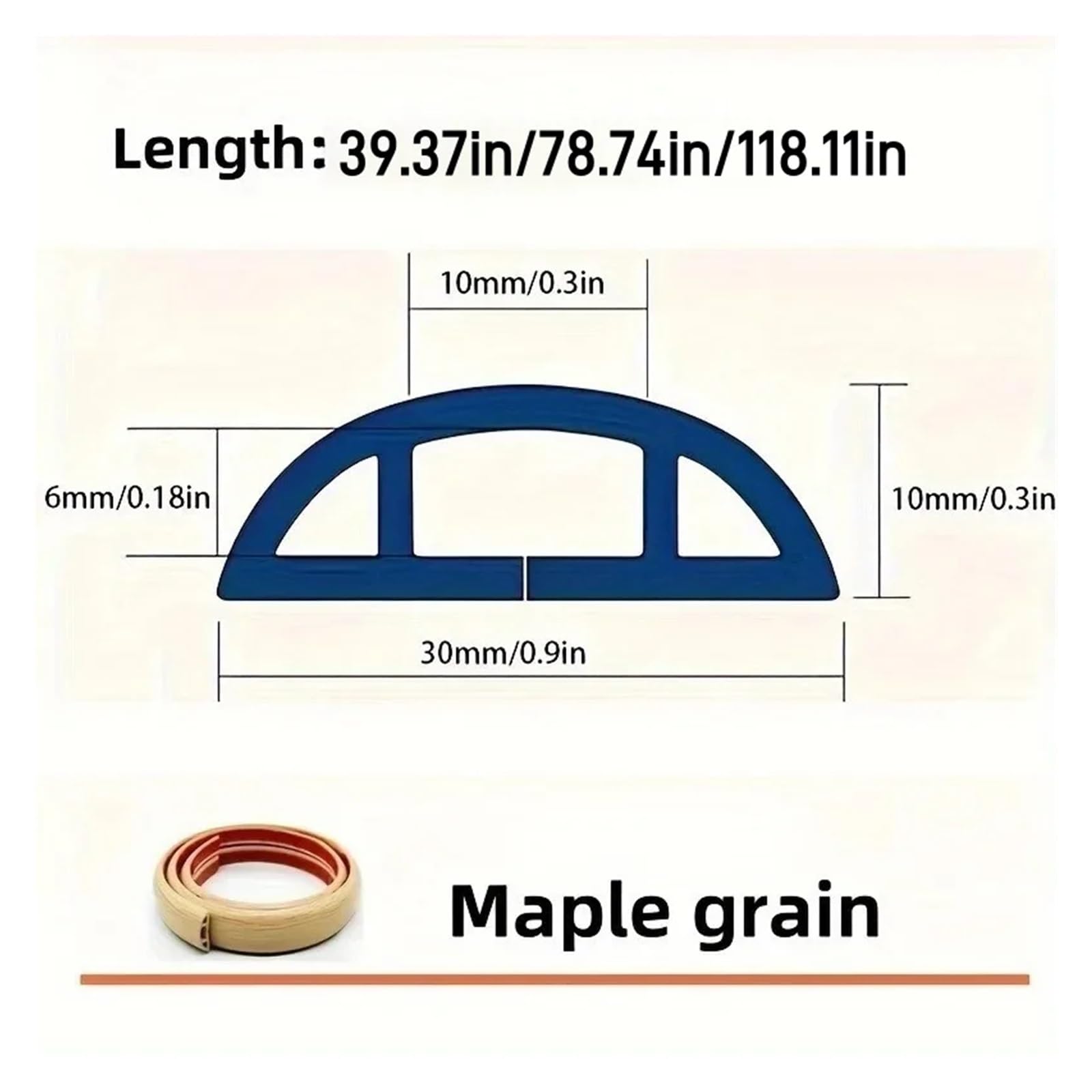 Canalina Passacavi da Pavimento 1PC 1M/2M/3 Metri Grano di Legno Acero Pavimento Copertura del Cavo PVC Protezione Hider cavo Alimentazione Maniche Estensione Della Parete Filo Elettrico(3.0m)