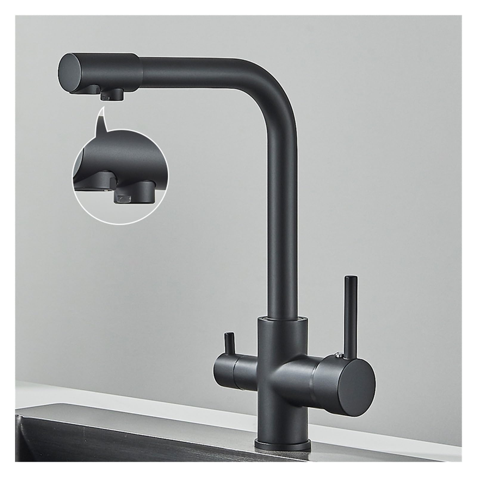 Faucet，Black Grey Waterfilter Tap Kitchen Faucets Mixer