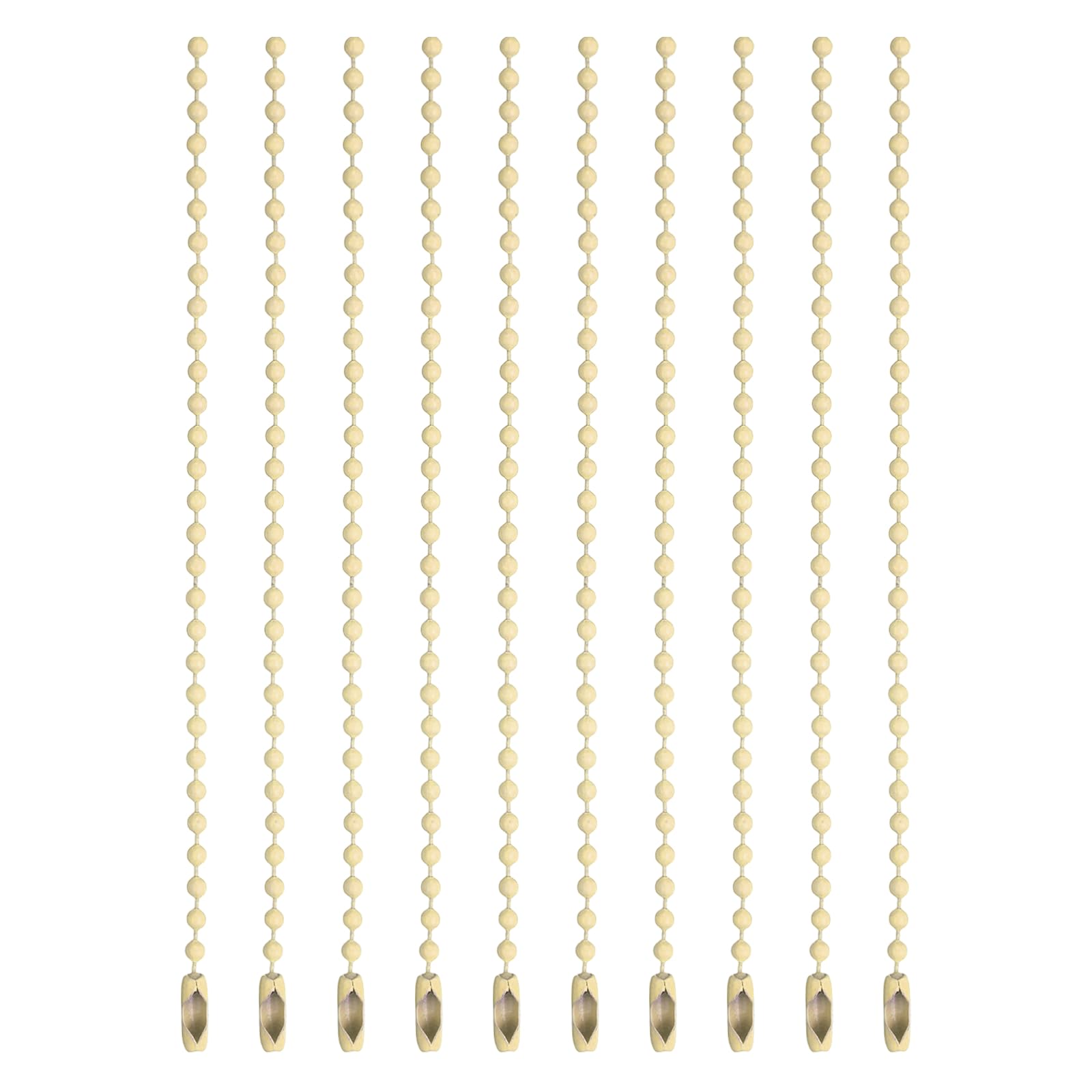 PATIKIL Ball Beads Chains, (3.9 Inch, Cream) (120 Pcs), Metal Dog Tag Chain Keychain Rings Beaded Extension Links Necklace Keychains, Suit for - Jewelry Making/Hanging Decoration