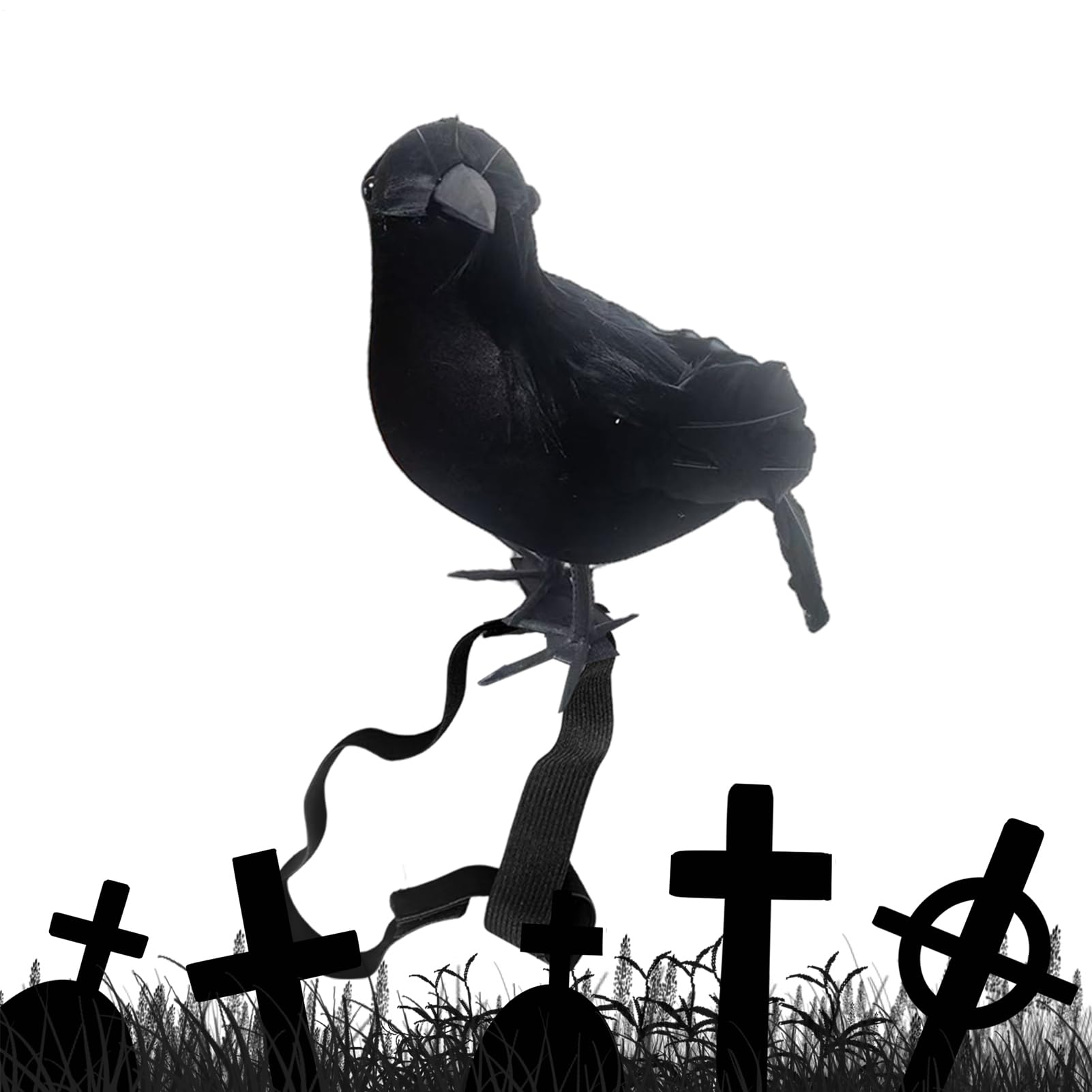 Artificial Realistic Halloween Costume Accessory with Elastic Band Cosplay Prop for Haunted House, Patio, Tree, Garden, Yard, Shoulder, Indoor, Home, Tombstones