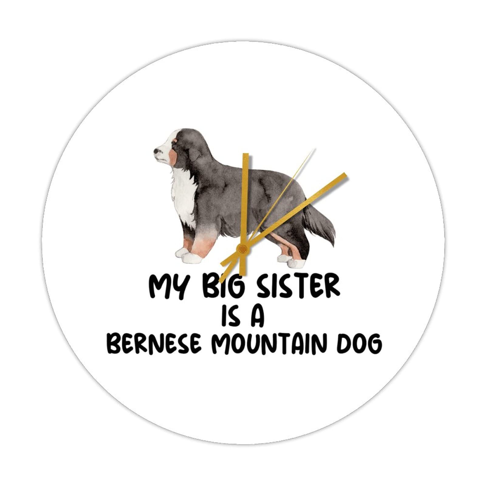 Horloge murale en bois My Big Sister Is A Dog silencieuse pile pour salon 38cm