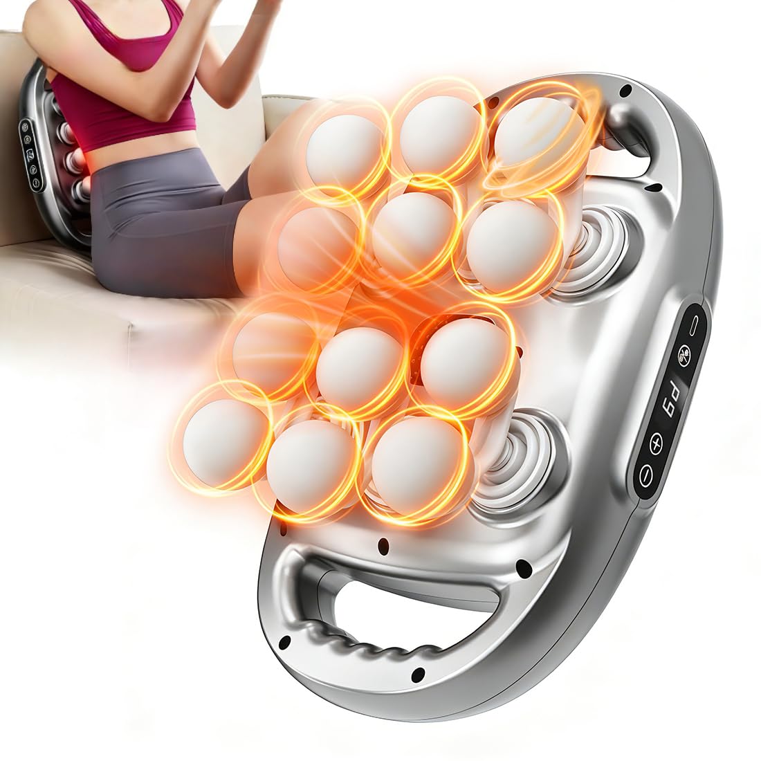 TISSCARE 12-Head Massage Gun, Deep Tissue Percussion Massager for Full Body Pain Relief, Rechargeable Cordless Massage Machine with 9 Speeds, Electric Handheld Massager Gun for Back Neck Shoulder Leg-image-29
