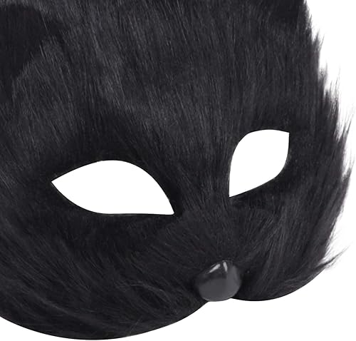 Máscara de zorro peludo de imitación de animales de dibujos animados para Halloween, disfraz novedoso roles, accesorios de fiesta