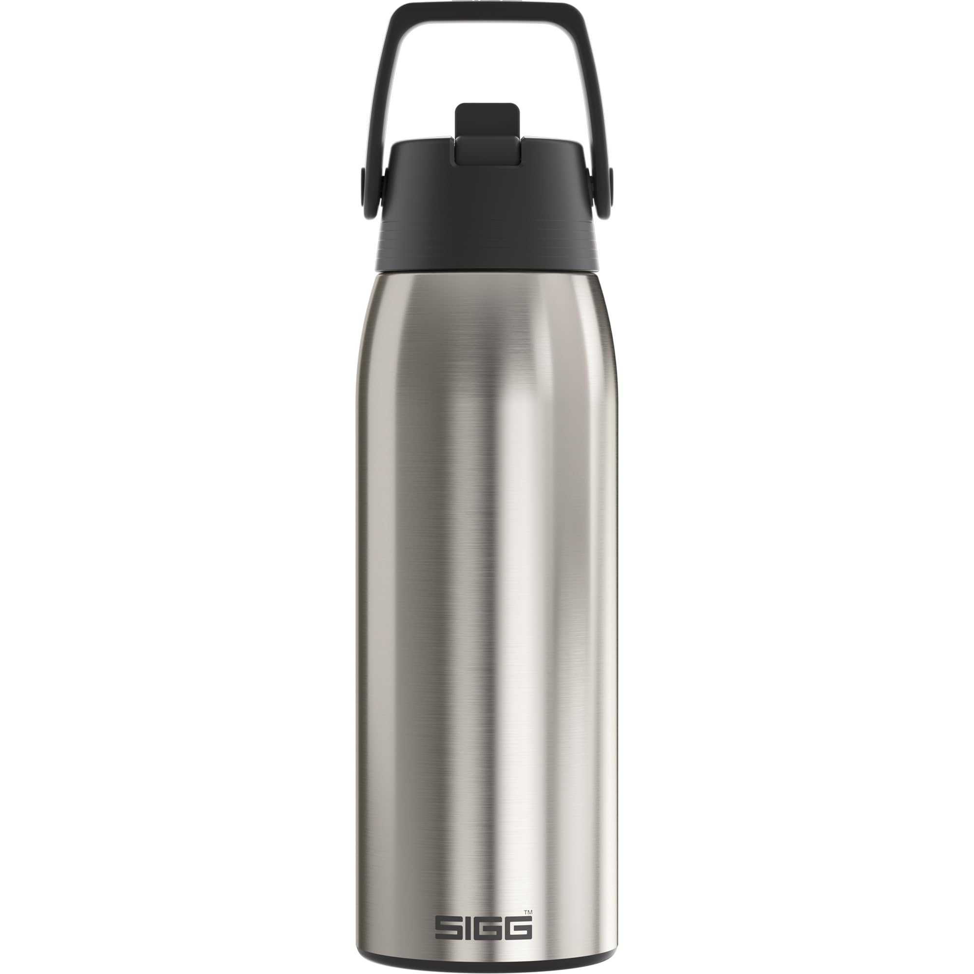 Sigg - Stainless Steel Water Bottle - Shield FLIP Brushed - Leak-proof - Featherlight - BPA-free - Outdoor & Fitness - Silver - 1L