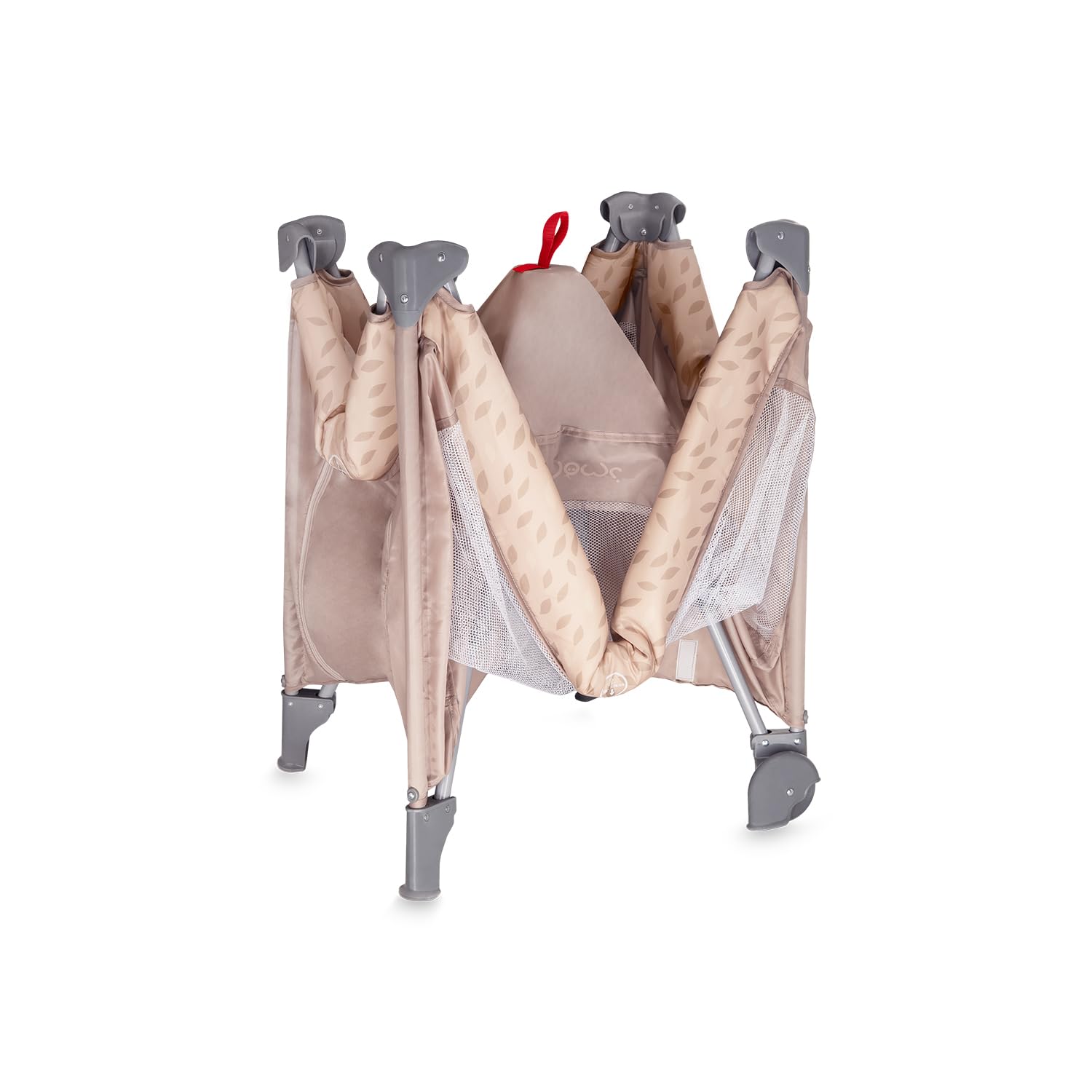 Momi BELOVE lettino da viaggio per bambini fino a 15 kg, 125x65x78 cm, pieghevole 21x23x80 cm, con materassino, 2 ruote e borsa per il trasporto