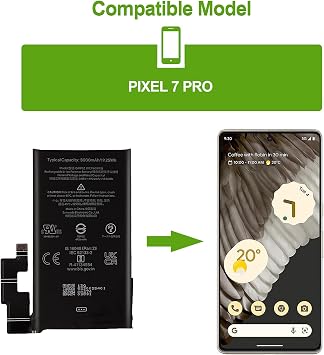 2024 New Replacement Battery GMF5Z Compatible with Google Pixel 7 PRO with Tools