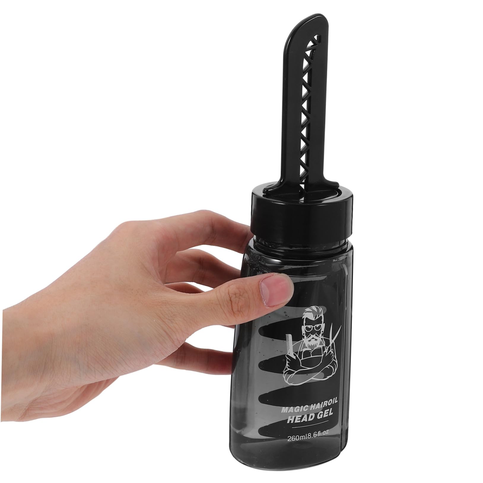 Leere Haarstyling Gel Flaschen Schwarz 260ml, 3 Stück-pack mit Kamm