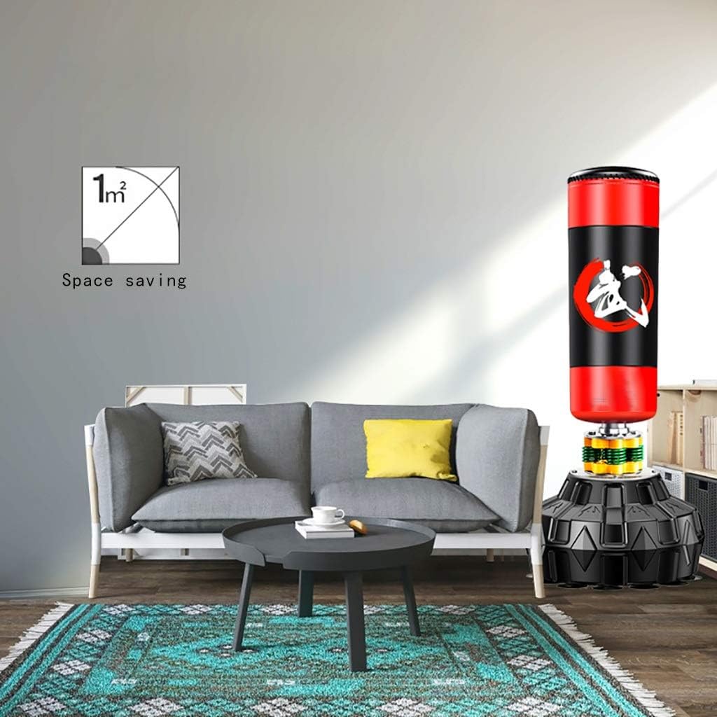 Punching bag Heavy Boxing Bag with Suction Cup Base for Adult Kids Women Men Stand Kickboxing Bags Kick Punch Bag/Black Freestanding Boxing Bag (Color : Red)